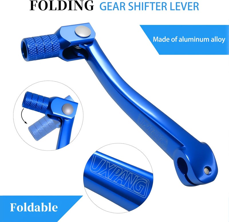 JXPANG Folding Gear Shifter Lever, Aluminum Dirt Bike Parts,Compatible with 50cc-125cc CRF50 XR50 SSR110 SSR125 WR200R Taotao ATA KAYO Xmotor Coolster Probike Pitster Pro Roketa Baja Pit Dirt Bike (Blue) - Image 5